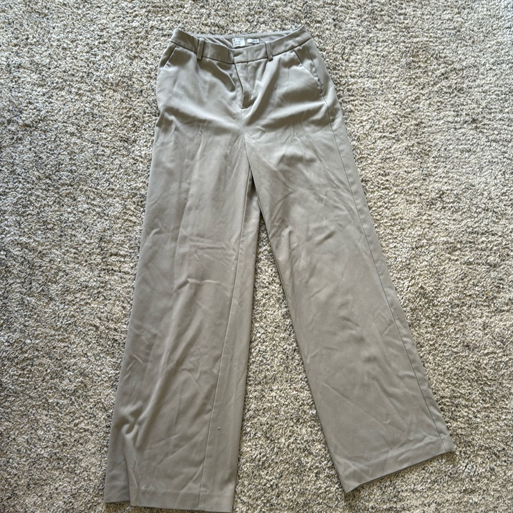 A New Day Dress Beige Work Pants Wide Leg size 8 Long